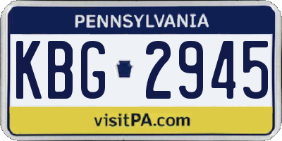 PA license plate KBG2945