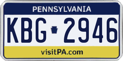 PA license plate KBG2946
