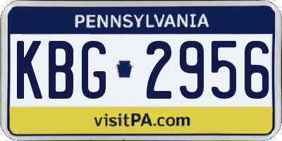 PA license plate KBG2956