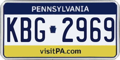 PA license plate KBG2969