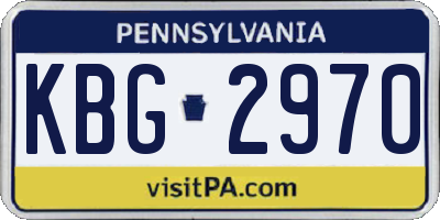 PA license plate KBG2970