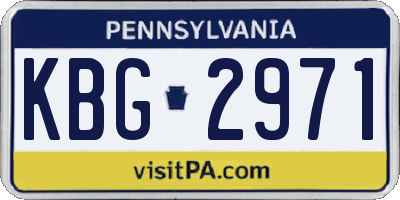 PA license plate KBG2971