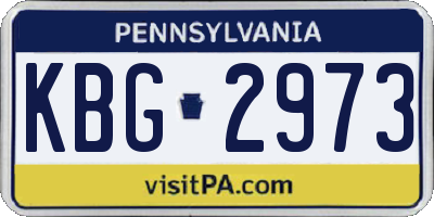 PA license plate KBG2973