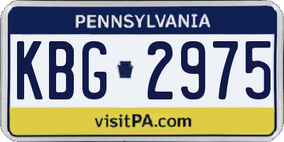PA license plate KBG2975
