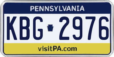 PA license plate KBG2976