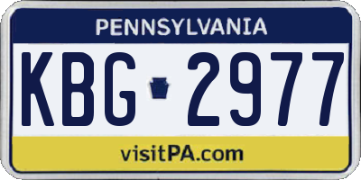 PA license plate KBG2977