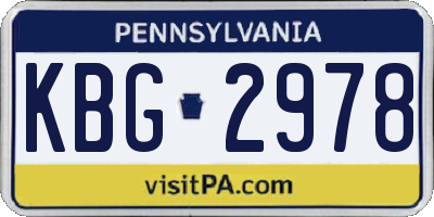 PA license plate KBG2978