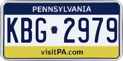PA license plate KBG2979
