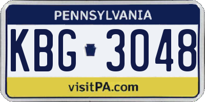 PA license plate KBG3048