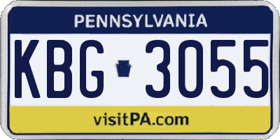 PA license plate KBG3055