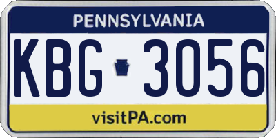 PA license plate KBG3056