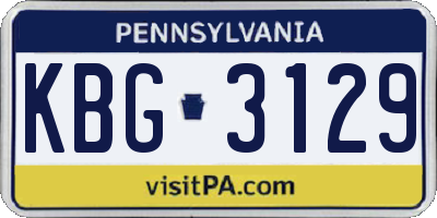 PA license plate KBG3129