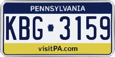 PA license plate KBG3159