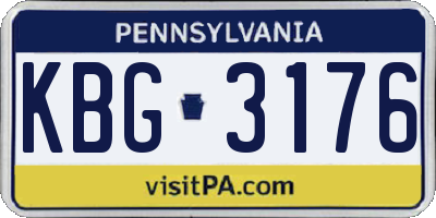 PA license plate KBG3176