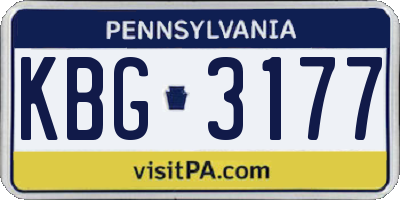 PA license plate KBG3177