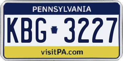 PA license plate KBG3227