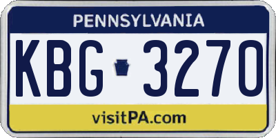 PA license plate KBG3270