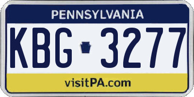 PA license plate KBG3277