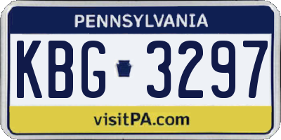 PA license plate KBG3297