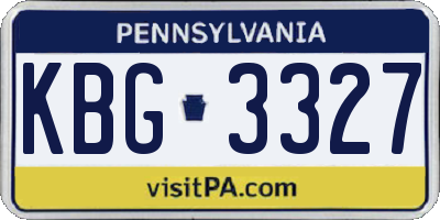 PA license plate KBG3327