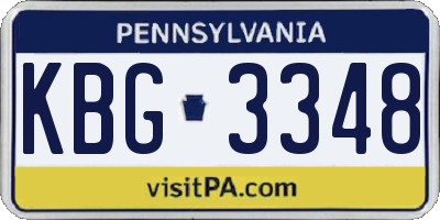 PA license plate KBG3348