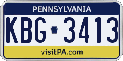 PA license plate KBG3413