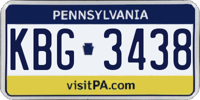 PA license plate KBG3438