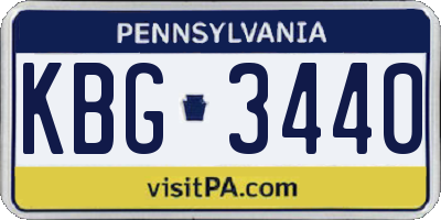 PA license plate KBG3440