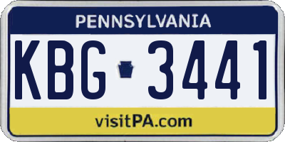 PA license plate KBG3441