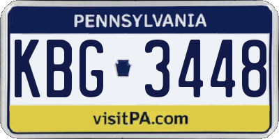 PA license plate KBG3448