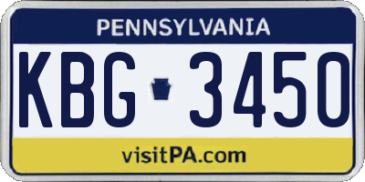 PA license plate KBG3450