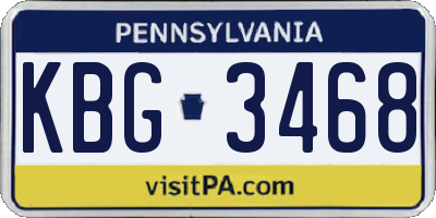 PA license plate KBG3468