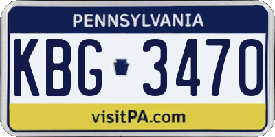 PA license plate KBG3470