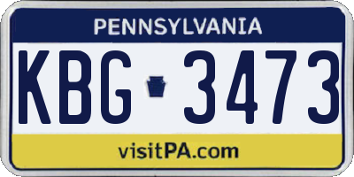 PA license plate KBG3473