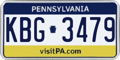 PA license plate KBG3479