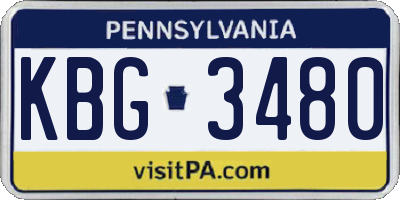 PA license plate KBG3480