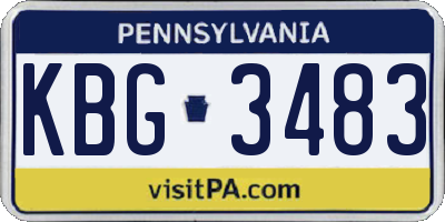 PA license plate KBG3483