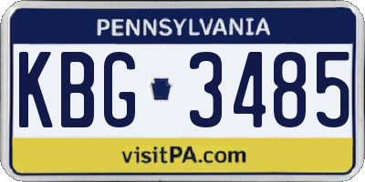 PA license plate KBG3485
