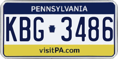 PA license plate KBG3486