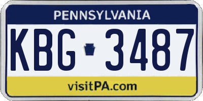 PA license plate KBG3487