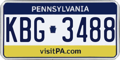 PA license plate KBG3488