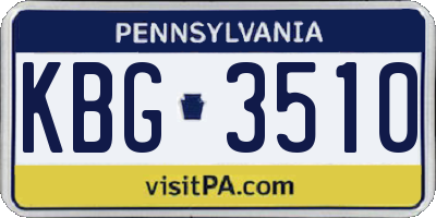 PA license plate KBG3510