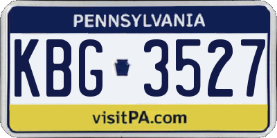 PA license plate KBG3527