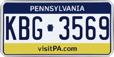 PA license plate KBG3569