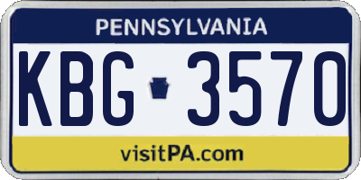 PA license plate KBG3570
