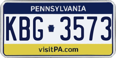 PA license plate KBG3573