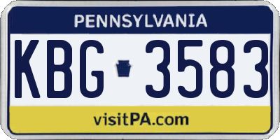 PA license plate KBG3583