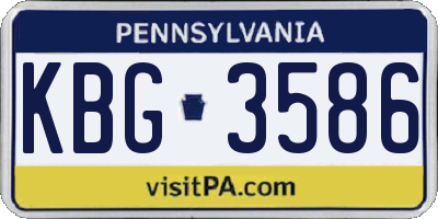 PA license plate KBG3586