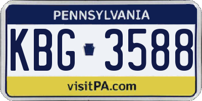 PA license plate KBG3588