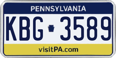 PA license plate KBG3589